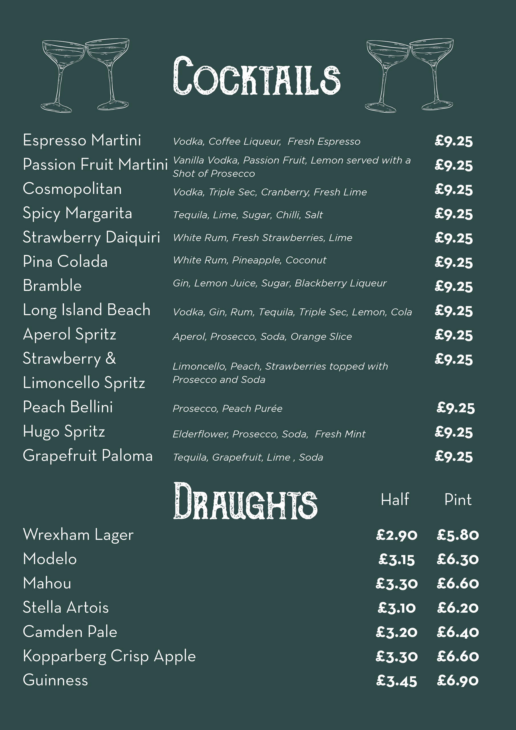 The Savvy Fox Drunks Menu New Page 2 Sept 2026