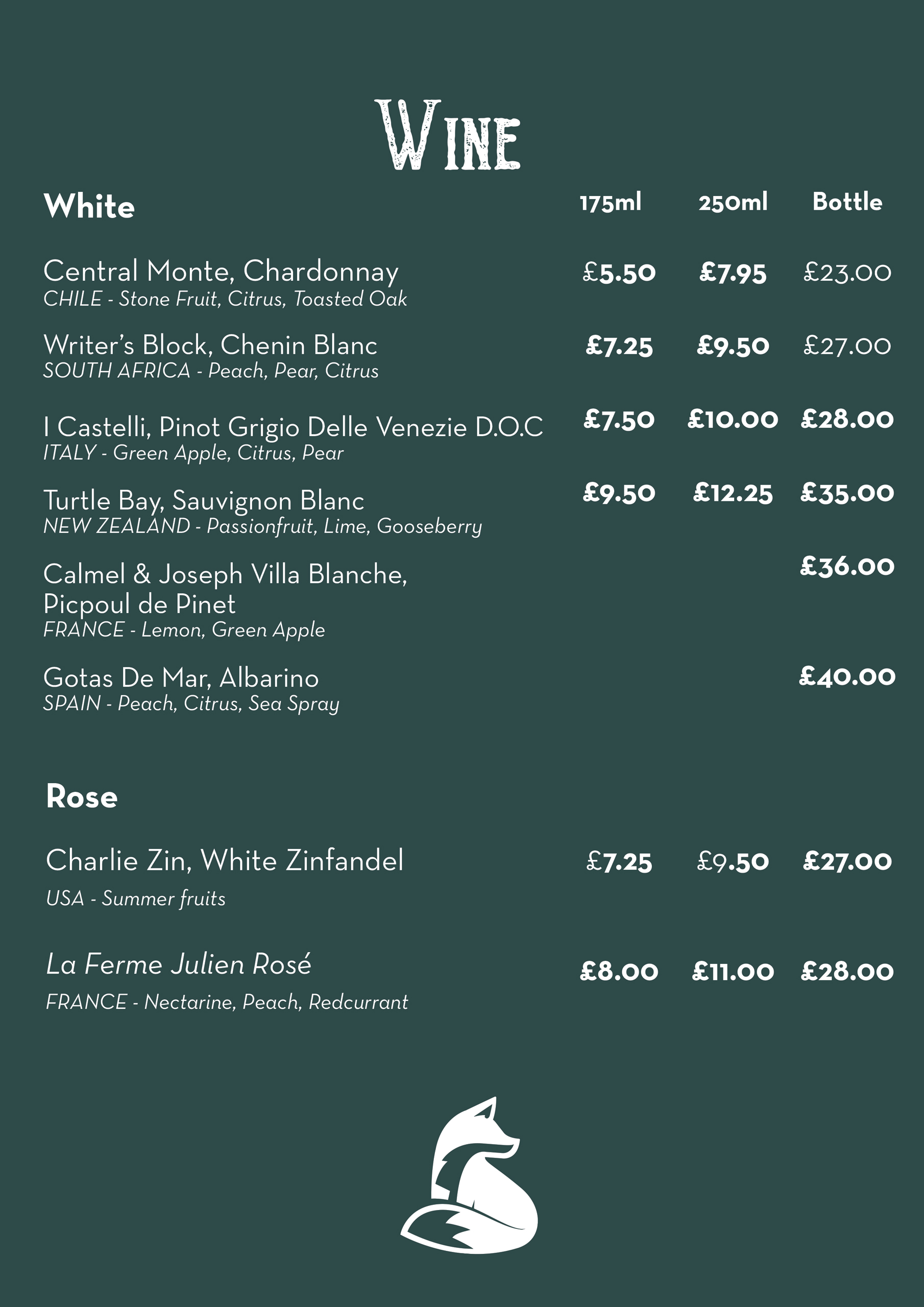 The Savvy Fox Drunks Menu New Page 3 Sept 2026